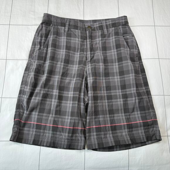 Lululemon Shorts Mens 30 Gray Plaid Kahuna Chino Golf Bermuda Casual Preppy - Picture 1 of 10